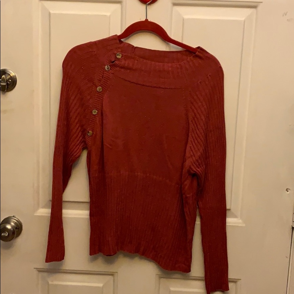 JJill button neck sweater